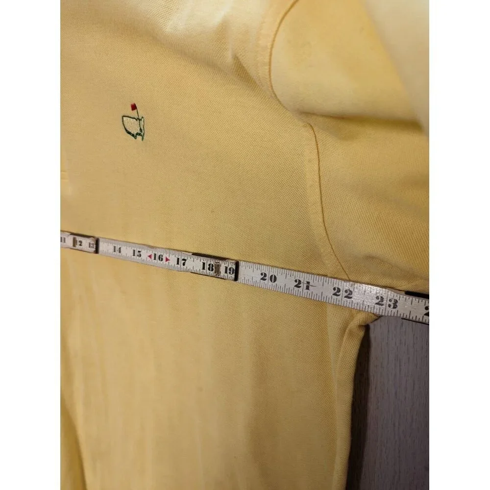 Masters Collection Yellow Solid Short Sleeve Polo Golf Shirt Men's Size Large - Picture 5 of 6